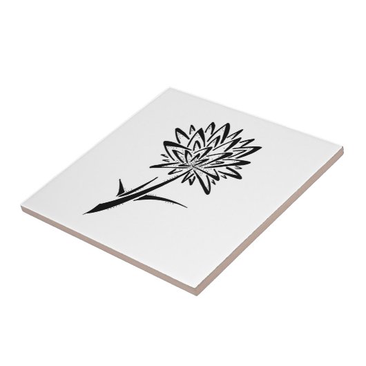 Schwarzweiss-Löwenzahn-Tätowierungs-Keramik-Fliese Fliese (Seite)