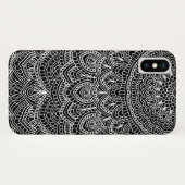 Schwarzweiss-Mandala Case-Mate iPhone Hülle (Rückseite (Horizontal))