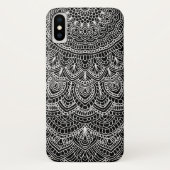 Schwarzweiss-Mandala Case-Mate iPhone Hülle (Rückseite)
