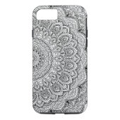 Schwarzweiss-Mandala Case-Mate iPhone Hülle (Rückseite)