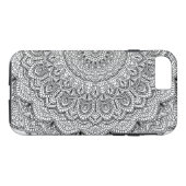Schwarzweiss-Mandala Case-Mate iPhone Hülle (Rückseite (Horizontal))
