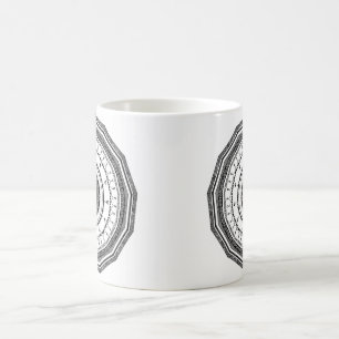 Schwarzweiss-Mandala mit yin Yang Kaffeetasse