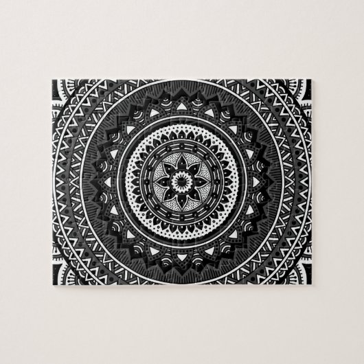 Schwarzweiss-Mandala Puzzle (Horizontal)