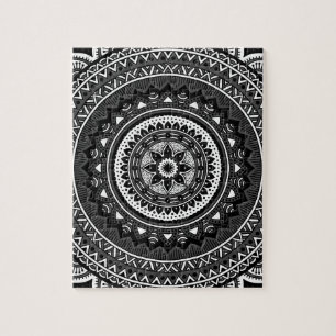 Schwarzweiss-Mandala Puzzle