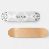Schwarzweiß-Mandala-Skateboard Skateboard (Horizontal)