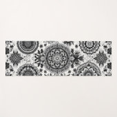 Schwarzweiß-Mandalase Yogamatte (Vorderseite (Horizontal))
