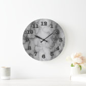Schwarzweiss-Marmor Große Wanduhr (Zuhause)