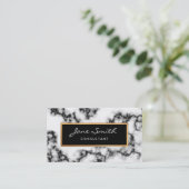 Schwarzweiss-Marmor, Imitat-Goldfolie Visitenkarte (Stehend Vorderseite)