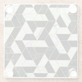 Schwarzweiss-Marmor mit GoldUntersetzer Glasuntersetzer (Rückseite)