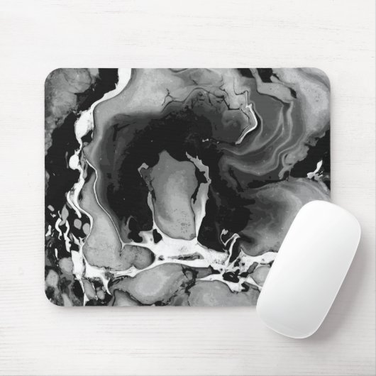 Schwarzweiss-Marmor Mousepad (Mit Mouse)