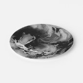 Schwarzweiss-Marmor Pappteller (Schrägansicht)