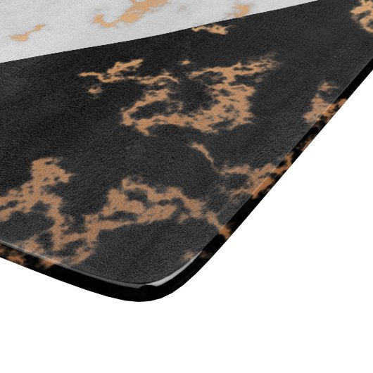 Schwarzweiss-Marmor Schneidebrett (Ecke)