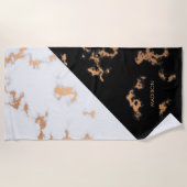 Schwarzweiss-Marmor Strandtuch (Vorderseite)