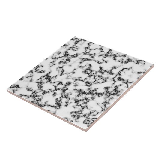 Schwarzweiss-Marmorhintergrund Fliese (Seite)