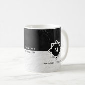 Schwarzweiss-Marmormonogramm Kaffeetasse (VorderseiteRechts)