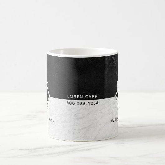 Schwarzweiss-Marmormonogramm Kaffeetasse (Mittel)