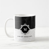 Schwarzweiss-Marmormonogramm Kaffeetasse (Links)