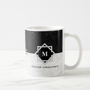 Schwarzweiss-Marmormonogramm Kaffeetasse