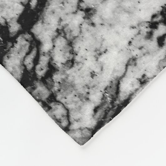 Schwarzweiss-Marmorsteinmuster Fleecedecke (Ecke)
