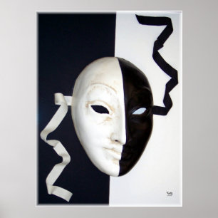 Schwarzweiss-Maske Poster