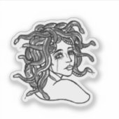 Schwarzweiß Medusa Aufkleber (Vorderseite)