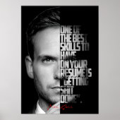 Schwarzweiß-Mike Ross-Zitat Poster (Vorne)