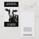 Schwarzweiss-Milchkuh für Milch-Operation Visitenkarte (Vorne/Hinten)