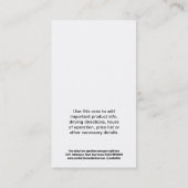 Schwarzweiss-Milchkuh für Milch-Operation Visitenkarte (Rückseite)