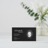 Schwarzweiss-Miniatur-Silhouette-Geschäfts-Karte 2 Visitenkarte (Stehend Vorderseite)