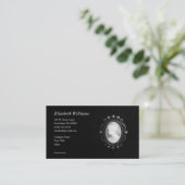 Schwarzweiss-Miniatur-Silhouette-Geschäfts-Karte Visitenkarte (Stehend Vorderseite)