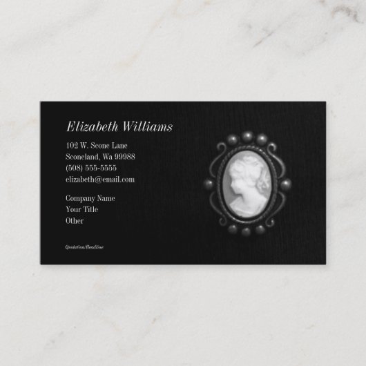 Schwarzweiss-Miniatur-Silhouette-Geschäfts-Karte Visitenkarte (Vorderseite)