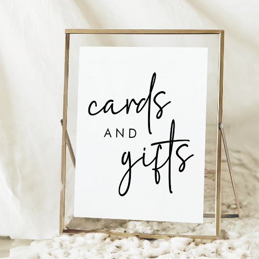 Schwarzweiß-Minimal-Brautparty-Karten und -Geschen Poster