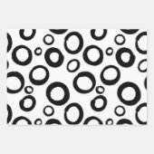 Schwarzweiß minimal geschenkpapier set (Vorderseite 2)