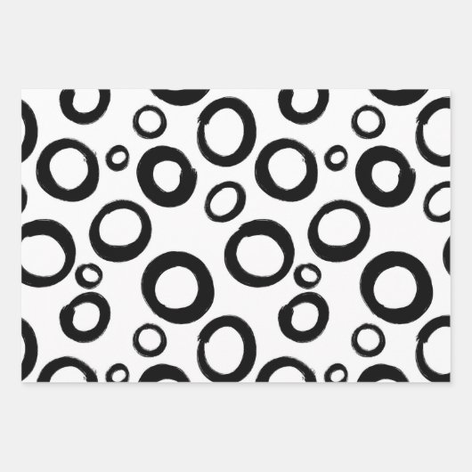 Schwarzweiß minimal geschenkpapier set (Vorderseite 2)
