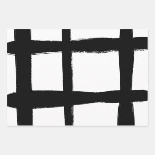 Schwarzweiß minimal geschenkpapier set