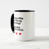 Schwarzweiß minimale lustige elegante Typografie Tasse (Vorderseite Links)