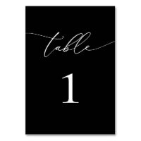 Schwarzweiß Minimalistisch 1 Tischnummer