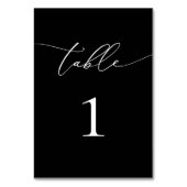 Schwarzweiß Minimalistisch 1 Tischnummer (Rückseite)