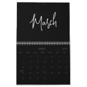 Schwarzweiß-Minimalistische, einfache Skripte jede Kalender (Mär 2027)