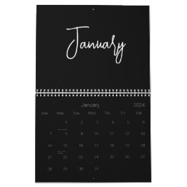 Schwarzweiß-Minimalistische, einfache Skripte jede Kalender
