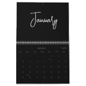 Schwarzweiß-Minimalistische, einfache Skripte jede Kalender (Jan 2026)