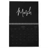 Schwarzweiß-Minimalistische, einfache Skripte jede Kalender (Mär 2026)