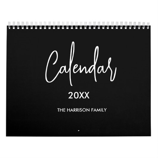 Schwarzweiß-Minimalistische, einfache Skripte jede Kalender (Titelbild)