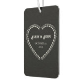 Schwarzweiß-Minimalistische gotische Hochzeit Autolufterfrischer (Links)