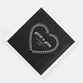 Schwarzweiß-Minimalistische gotische Hochzeit Serviette (Ecke)