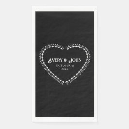 Schwarzweiß-Minimalistische gotische Hochzeit Serviette