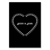 Schwarzweiß-Minimalistische gotische Hochzeit Tischnummer (Rückseite)