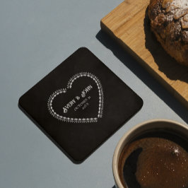 Schwarzweiß-Minimalistische gotische Hochzeit Untersetzer