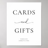 Schwarzweiß-Minimalistische Karten und Geschenke Poster (Vorne)