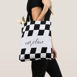 Schwarzweiß-Minimalistische Monogramm-Tasche geprü Tasche
